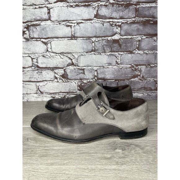 Mezlan 4352 Gray Leather Suede Buckle Monk Strap Dress Shoes Men Sz 8.5M US/42EU main image 16